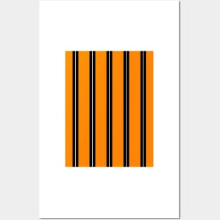 Hull City 2018 Home Amber Black and White Striped Pinstripes Posters and Art